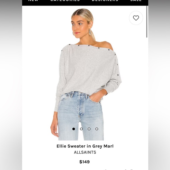 All Saints Off the Shoulder Top - Picture 1 of 3